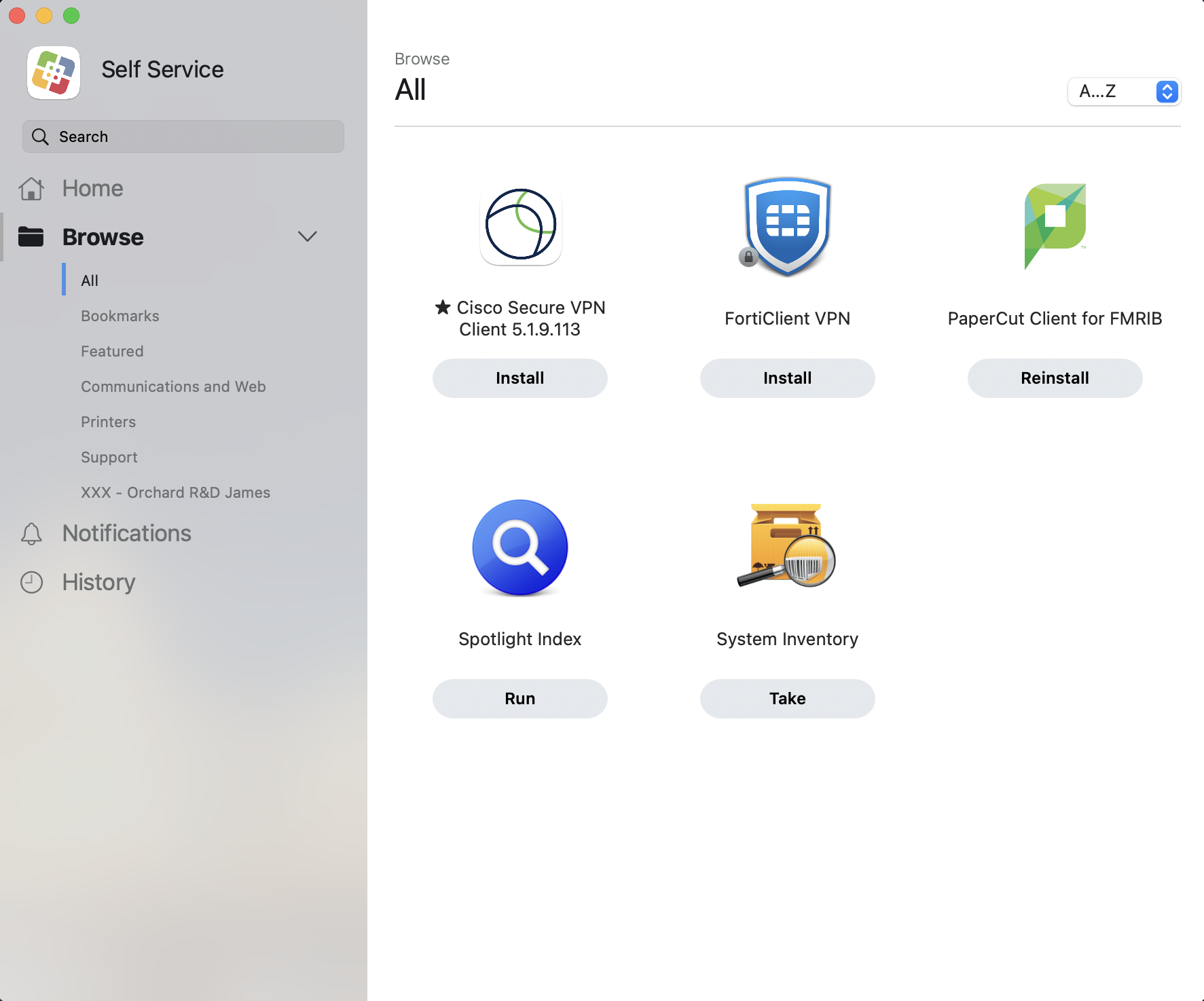 Orchard self-service