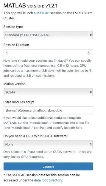 MATLAB Session Configuration