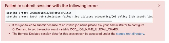 QOS Limits error