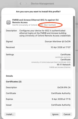 How to verify the signature of a profile